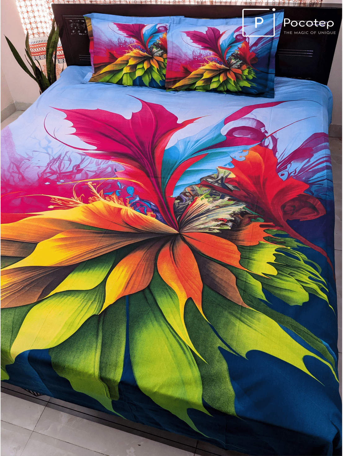 100% Twill Fabric High Quality Standard Design Bedsheet  (৩ পিসের সেট)